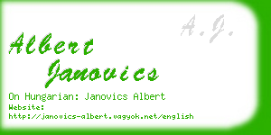 albert janovics business card